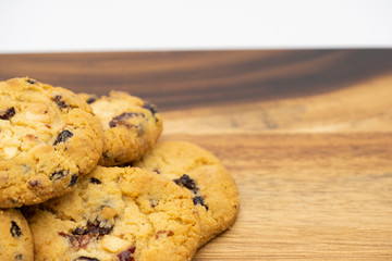 Pile of delicious tasty recipe apple cookies homemade isolated on wooden table