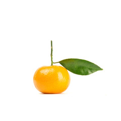Fresh mandarin orange isolated on white background.