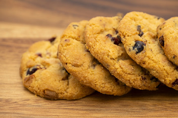 Pile of delicious tasty recipe apple cookies homemade isolated on wooden table