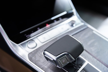 Detail of modern car interior, Luxury car.