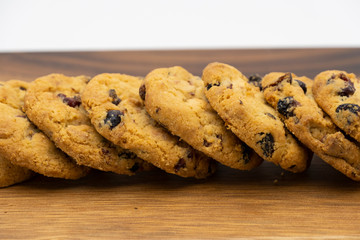 Pile of delicious tasty recipe apple cookies homemade isolated on wooden table