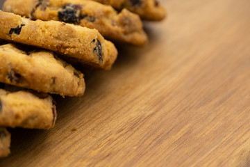 Pile of delicious tasty recipe apple cookies homemade isolated on wooden table