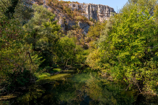  River Gold Panega, Bulgaria. Beautiful river at the end of summer.