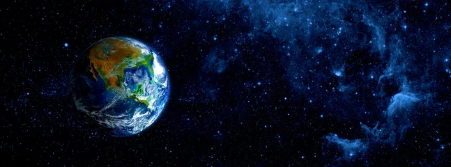 Deurstickers Uitzicht op de aarde vanaf de maan. © vovan