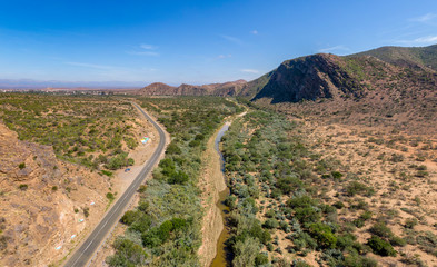 Arid and desolate Karoo region in South Africa.