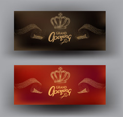 Grand opening sparkling ribbons. Vector illustration