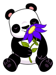 Panda with flower