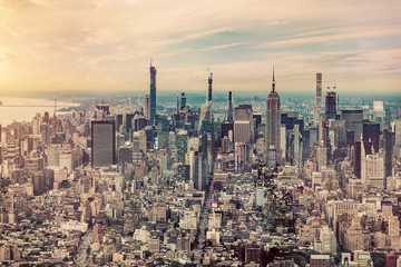 Manhattan skyline in New York City, the USA.
