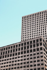 Geometric concrete buildings. Minimalism in architecture