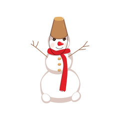 Snowman vector illustration on white