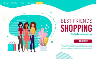 Best Female Friends Shopping Design Landing Page
