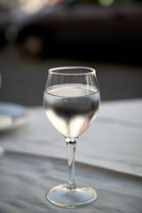 drinking water in glass