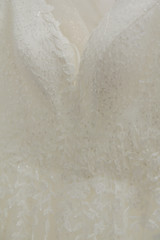 Beautiful wedding dresses in a bridal salon.