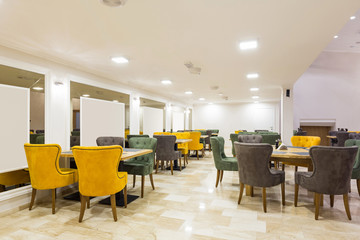 Interior of a hotel cafe restaurant