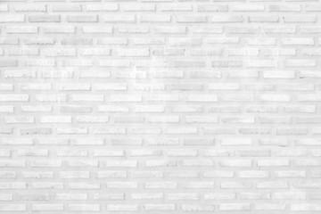 Wall white brick wall texture background in room at subway. Brickwork stonework interior, rock old clean concrete grid uneven abstract weathered bricks tile design, horizontal architecture wall.