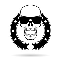 Totenkopf Logo Sterne Kreis