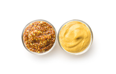 Yellow mustard and whole grain mustard.