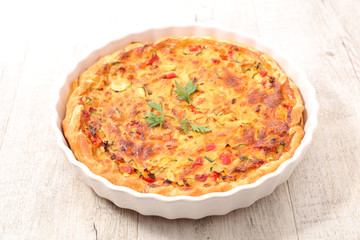 vegetable quiche with cream and cheese