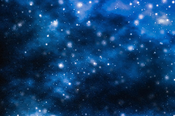 Stars, planet and galaxy in cosmos universe, space and time travel science background