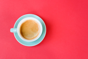 Mint green cup of coffee.