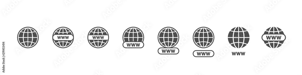 Poster www big set vector icons. website icons. online website or internet flat vector icon. www vector ico