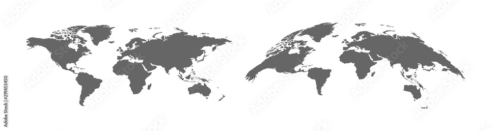 Sticker earth map with 3d earth map. panorama view. simple template earth map. vector