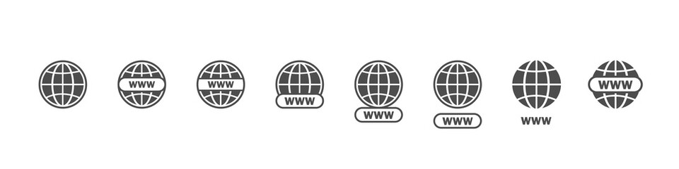 Www big set vector icons. Website icons. Online website or internet flat vector icon. Www vector icons. Website icons for apps