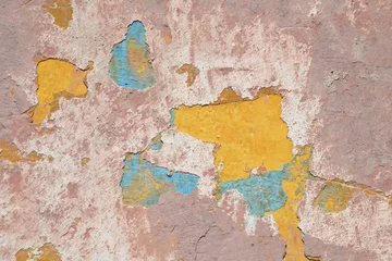 Vitrage gordijnen Verweerde muur oude muur met afbladderende verf