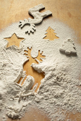 Fototapeta na wymiar Christmas and holiday baking background, top view
