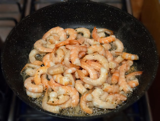 frying shrimps
