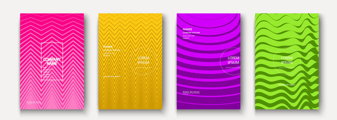 Minimalist modern cover collection design. Dynamic colorful halftone gradients. Future geometric patterns wave and zigzag vector background. Trendy minimalist poster template for business, web