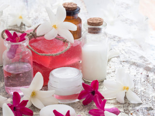 natural cosmetics, fresh as beautiful flowers concept