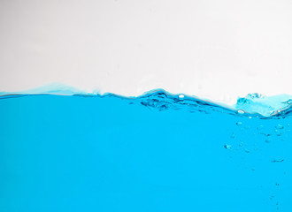 Water Splash or water wave with bubbles of air on the background. simple website banner