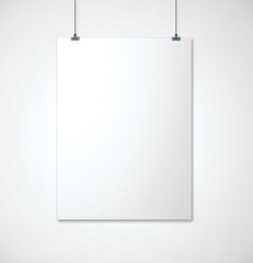 Empty banner in white interior