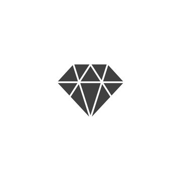 Diamond icon in black color on a white background