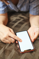 The Woman Thailand playing a Smart Phone