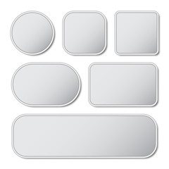 Set of blank button with metal frame