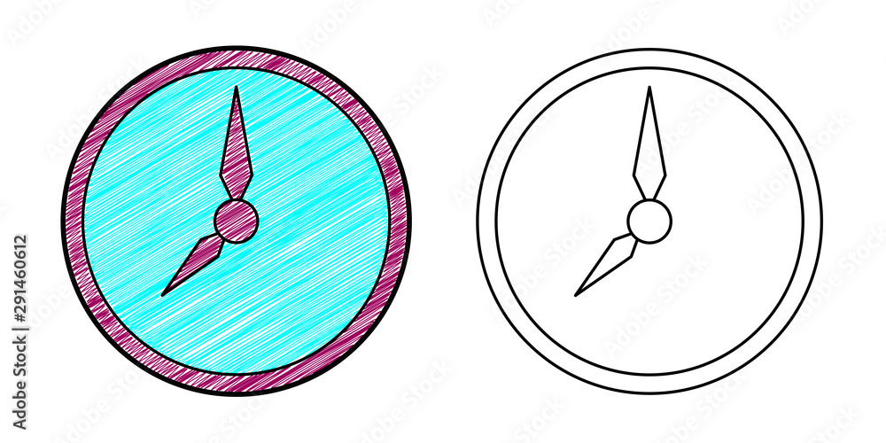 Poster time icon design vector with texture. editable outline for other style