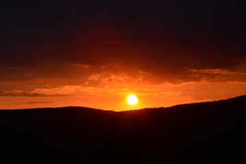 sunset in the mountains