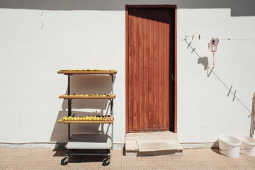 Fresh raw figs drying at the sun in Puglia, Italuy