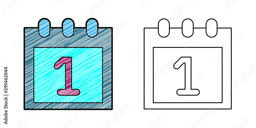 Poster calendar icon design vector with texture. editable outline for other style