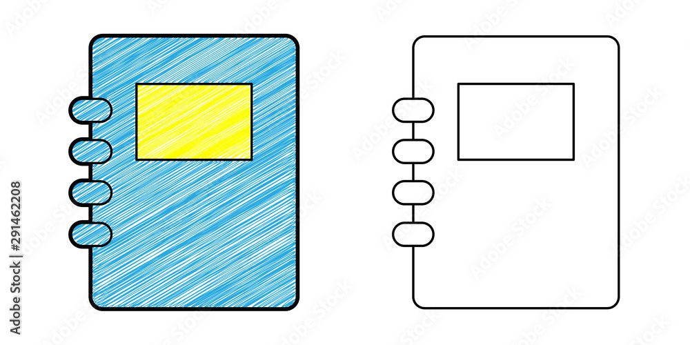 Poster notebook icon design vector with texture. editable outline for other style