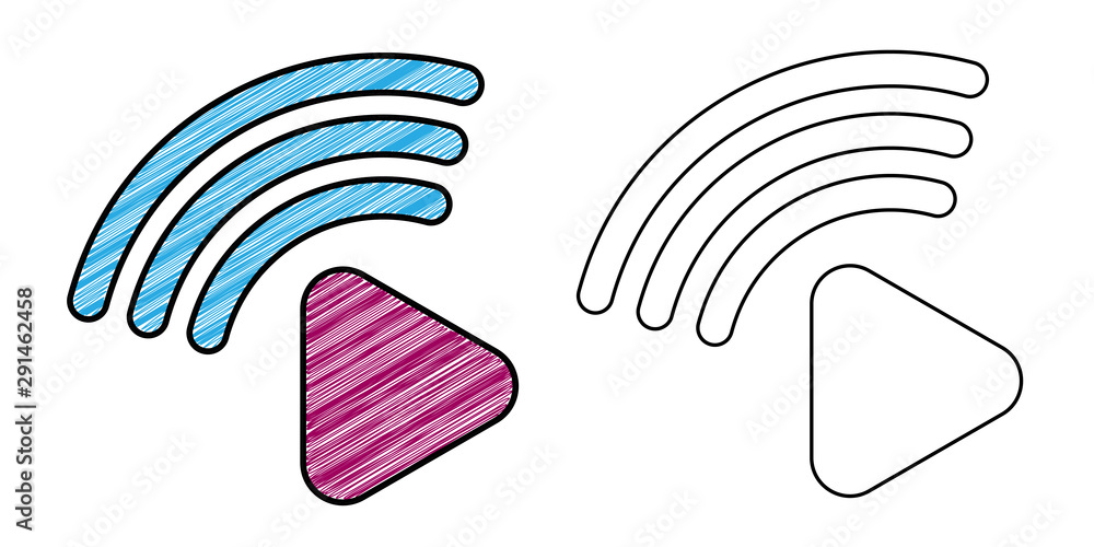 Poster streaming movie icon design vector with texture. editable outline for other style
