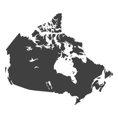 Canada map in black color on a white background