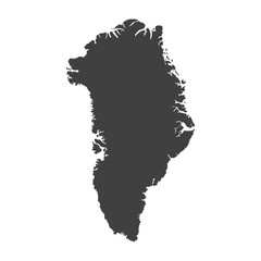 Greenland map in black color on a white background © stas111