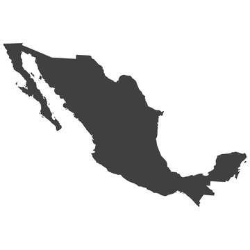recommend clip art: Mexico map in black color on a white background