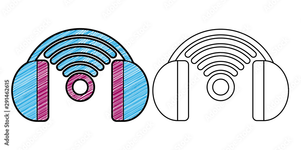 Poster streaming music icon design vector with texture. editable outline for other style