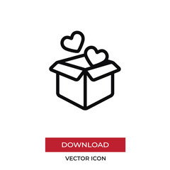 Open box vector icon in modern style for web site and mobile app