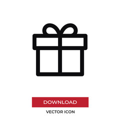 Gift vector icon in modern style for web site and mobile app