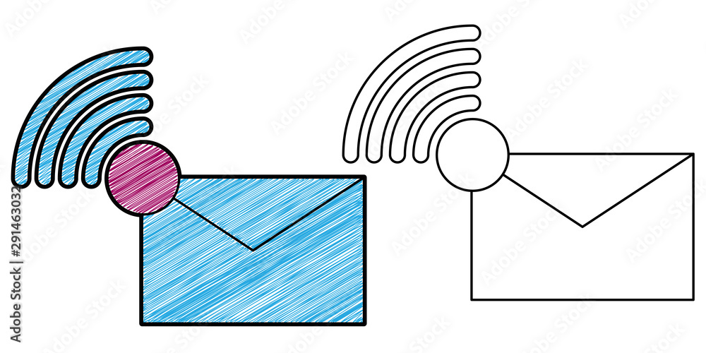 Poster email icon design vector with texture. editable outline for other style